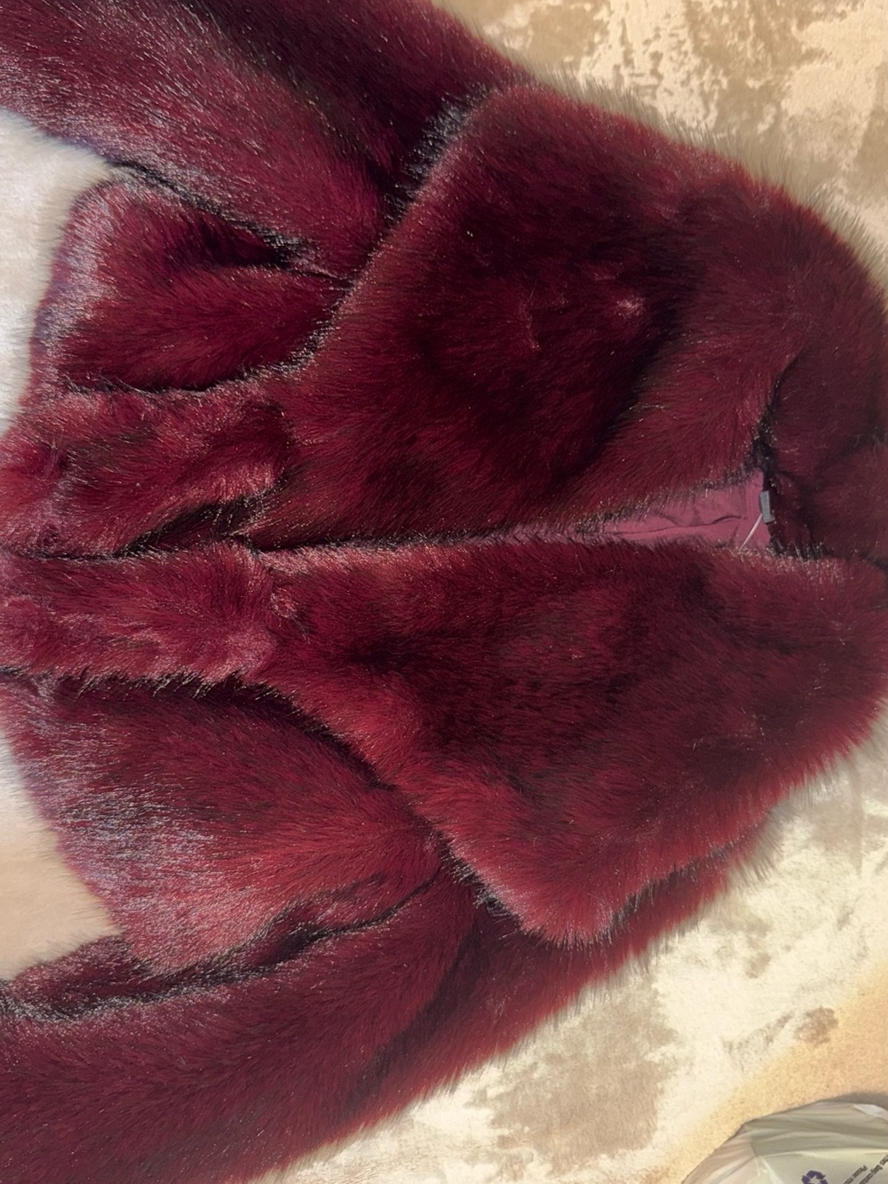 Windsor Women's Deep Wine Faux Fur Jacket
